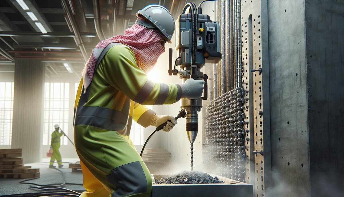 Diamond core drilling on site